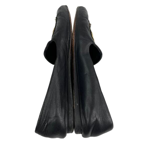 Veronica Beard Black Flats 36.5 Royal Navy Gold Patch - Picture 4 of 10